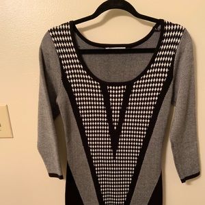 Patterned black & white dress • small • winter
